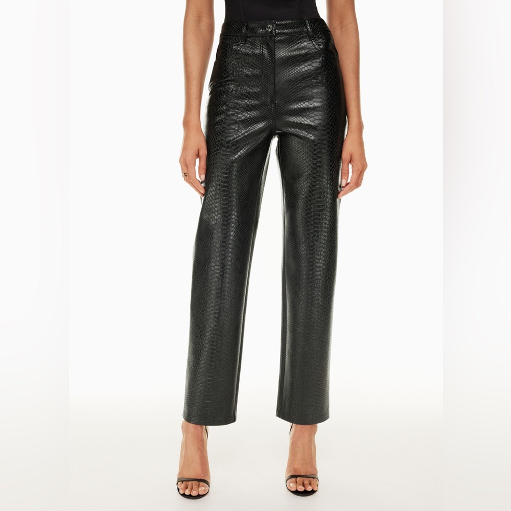 Wilfred Black Textured Straight Leg Pants